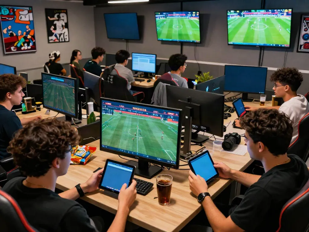 Exciting WWBOLA betting scene with friends engaging in parlay betting during live sports.