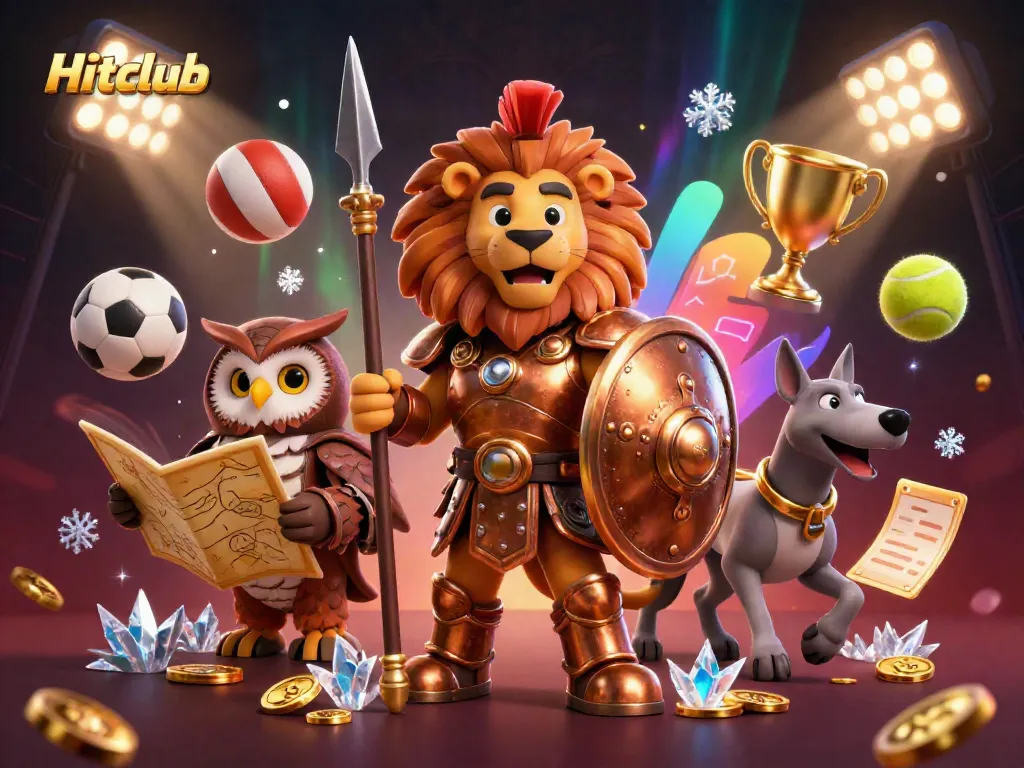 Engage in action-packed betting with Hitclub, featuring dynamic sports elements and characters.