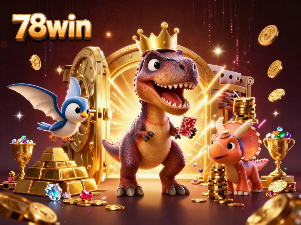 Experience thrilling gameplay at 78win with vibrant characters in a dynamic casino scene.