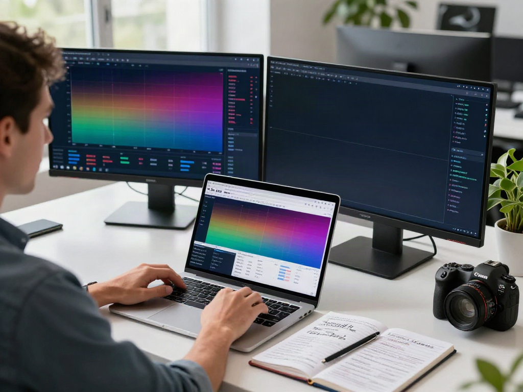 Engaged trader using TradingView on dual monitors for market analysis