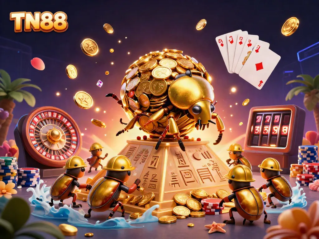 Engage in thrilling gameplay at TN88 with a vibrant illustration of exciting casino elements.