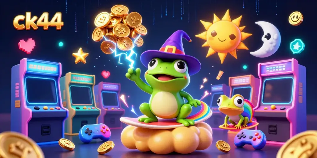 Spin the reels and win with ck44 in an immersive casino adventure illustration.