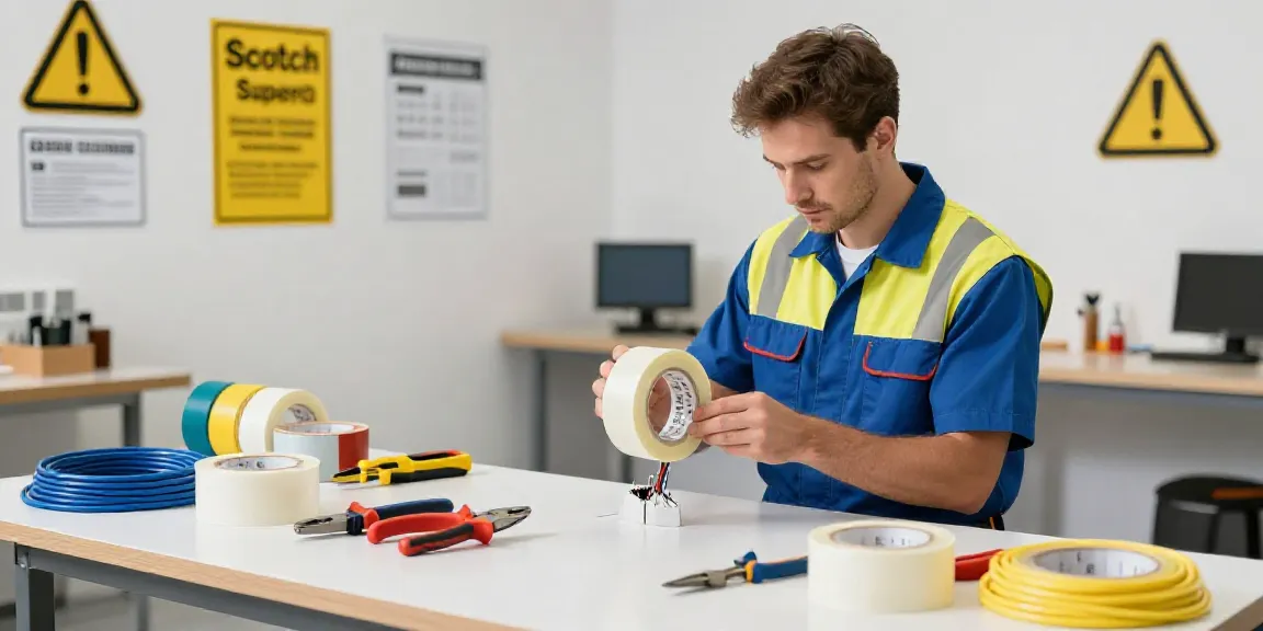 Electrician using Super33 electrical tape in a professional workshop setting
