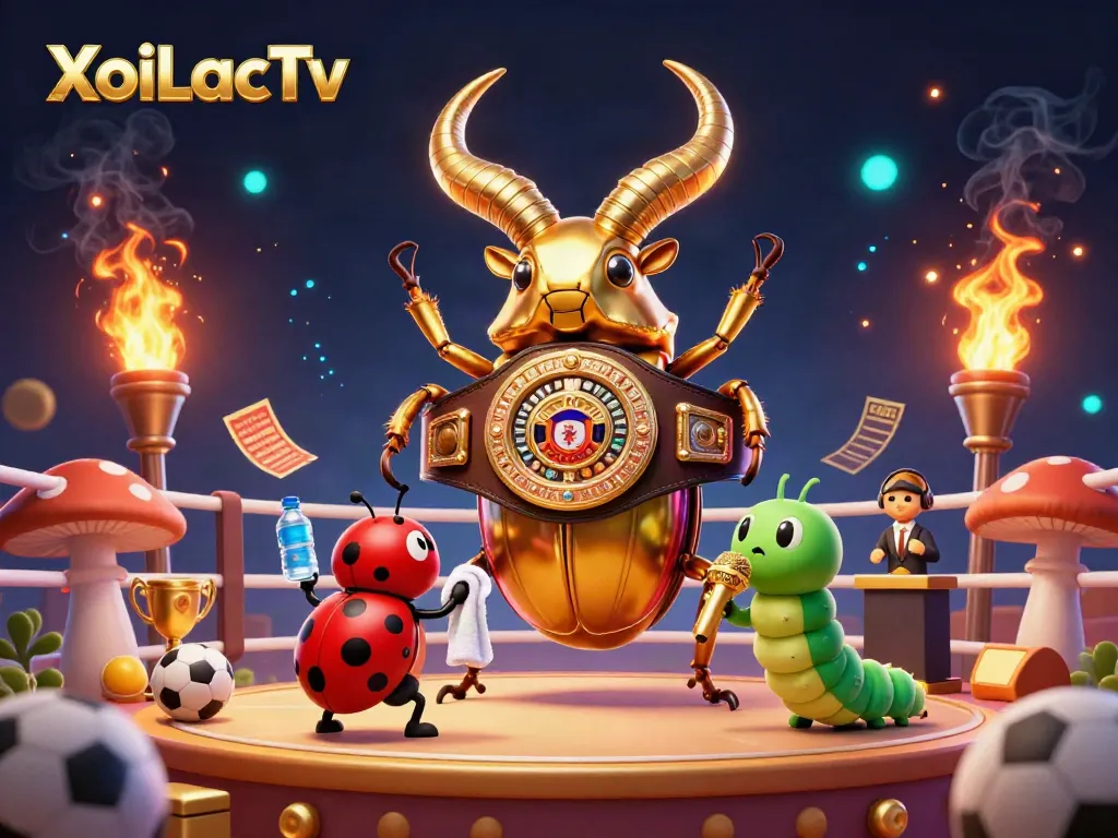 XoiLacTv showcases a lively sports scene with unique characters in action.