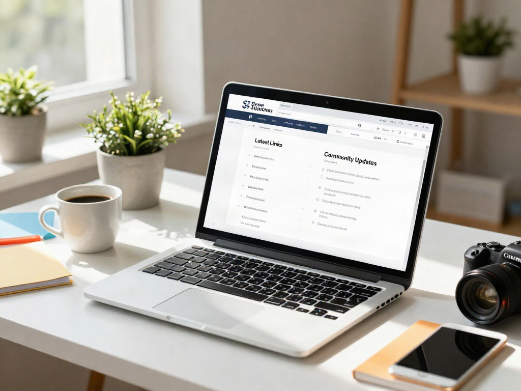 Engaging user navigating the latest주소 links in a cozy home office.