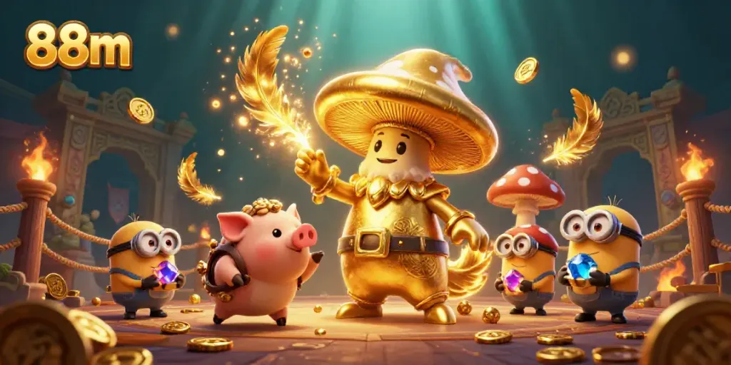 Experience the magic of 88m with a wizard transforming gold while treasures and excitement abound.