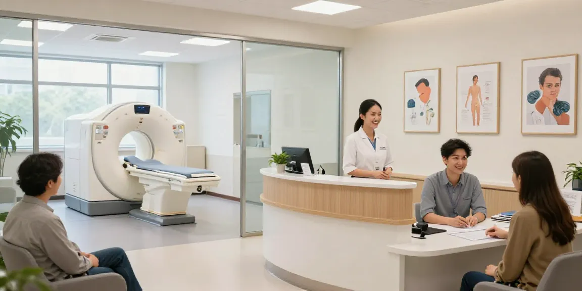 Wartebereich der Radiologie Wolfsburg mit moderner Ausstattung und freundlichem Empfangspersonal.