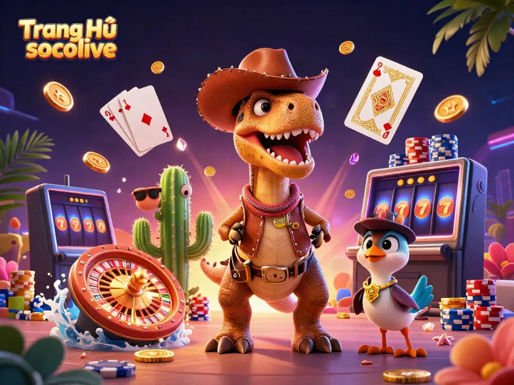 Experience exciting gaming with Trang Chủ socolive featuring a colorful casino scene and dynamic characters.